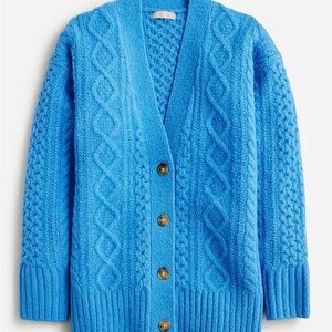 New Green Cable Knit Stretch Cardigan